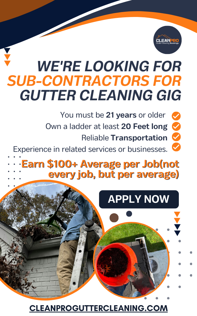 Subcontractors needed for gutter cleaning jobs labor gigs craigslist