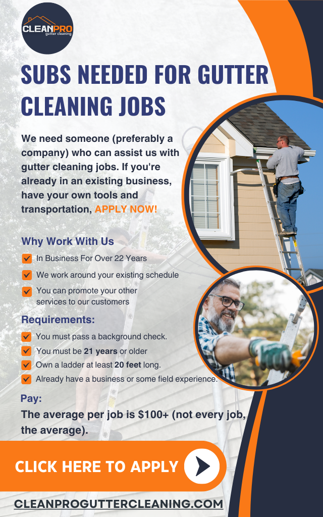 Sign Up Now To Be A Vendor For Clean Pro Gutter Cleaning